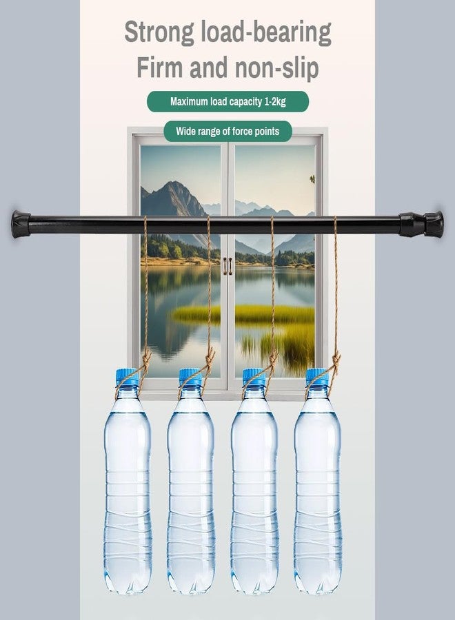 Glomora Tension Rod - Adjustable Telescopic 40-70cm, Easy Installation | High Carbon Steel, Black for Bathroom Curtains & Home Organization - Image 5